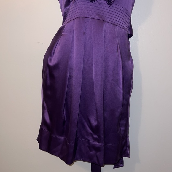 BCBGMaxazria Ruffled Silk Tuxedo Halter Dress Size 2 - Picture 5 of 8